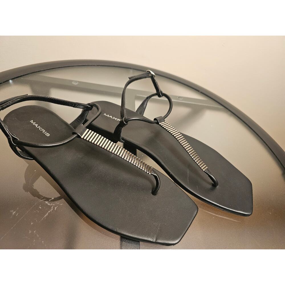 Makris Greek Leather Flat Sandals NWOT Size 10